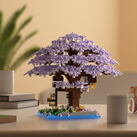 Kit de construction de blocs micro-diamantés en forme d'arbre de Sakura avec bande lumineuse LED, modèle d'assemblage DIY, cadeau éducatif et créatif pour adultes et enfants