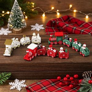 Mini-train <span class=keywords><strong>de</strong></span> Noël transfrontalier en bois peint, jouet créatif, décorations <span class=keywords><strong>de</strong></span> Noël pour enfants, petits cadeaux <span class=keywords><strong>de</strong></span> fêtes, modèle chinois - Product Image 3
