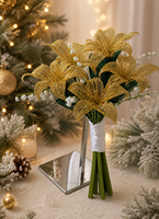 2026 Handgefertigte Lilien-Perlenblumen Perlenbesetzter Blumenstrauß Weihnachtsgeschenk Neujahrsdekoration Brautstrauß Hochzeitsfloristik-Deko