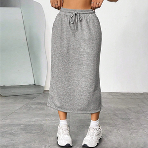 <span class=keywords><strong>Falda</strong></span> deportiva tipo sudadera, estilo europeo y americano, informal, de longitud media, entallada, <span class=keywords><strong>con</strong></span> abertura, para mujer. - Product Image 1