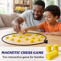 Jeu d'échecs magnétique avec 20 aimants et cordon, jeu de société éducatif portable pour enfants et adultes, idéal pour les voyages en famille et les soirées amusantes