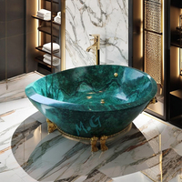 Évier en malachite, pierre semi-précieuse, pièce maîtresse luxueuse et unique pour votre salle de bain