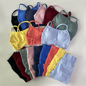 Conjuntos Deportivos de Secado Rápido sin Costuras para Mujer con Logotipo Personalizado, Conjuntos de Yoga Transpirables de Alta Elasticidad de Color Sólido para Gimnasio, Running y Entrenamiento - Product Image 2