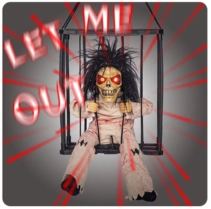 Divertida Jaula de Prisionero de Halloween con Fantasma que Voca y Brilla, Figura de Esqueleto Luminoso, Juguete Eléctrico de Plástico, Accesorio para Fiesta de Terror - Product Image 5