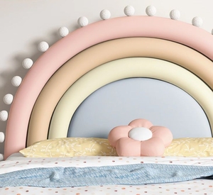 Letto singolo 1.2m in legno massiccio per bambini divertente letto principessa arcobaleno da ragazza resistente per piccole camere da letto - Product Image 4