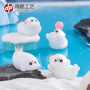 Dp Mini Seal Figurines Resin Cartoon Aquarium Decorations Ornaments For <b>Fish</b> <b>Tank</b> Display - Product Image 3