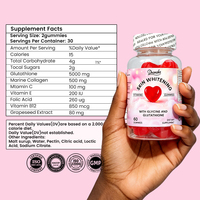 Dromaka OEM Marque Privée 5000mg Glutathion Collagène Vitamine C Extrait de Pépins de Raisin Gommes Éclaircissantes et Blanchissantes pour la Peau