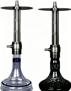 Chicha en métal à longue tige, base en verre, débit réglable, accessoire pour fumer le tabac - Product Image 1