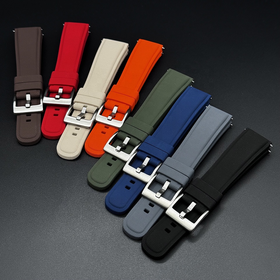 20mm 21mm 22mm Fluorine Rubber Watch Band Durable Waterproof FKM Strap for Men Colorful Replacement Watchband Sport Watch Strap
