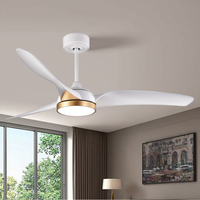 Ventilateur de plafond LED moderne avec télécommande Fonctions inversées vers l'avant pour l'éclairage domestique à la mode du salon