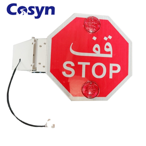 Señal de Parada Automática Electrónica para Autobús Escolar, Señal LED <span class=keywords><strong>PARE</strong></span>, Señal de Tráfico Solar, Señal de Parada Intermitente LED Octogonal - Product Image 1
