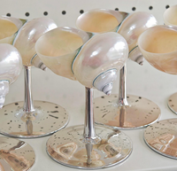 Verres à vin en coquillage argenté, écologiques, faits à la main, style bohème, verres à martini en coquillage pour enterrement de vie de jeune fille, ensemble populaire 2025