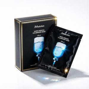 Masque facial en feuille noire JMsolution Water Luminous S.O.S Ringer Mask, formule K-Beauty, soin quotidien de la peau, tous types de peau - Product Image 1