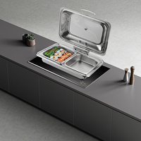 Réchaud à induction électrique commercial 1000W à commande par capteur pour buffets, banquets et restaurants de traiteur