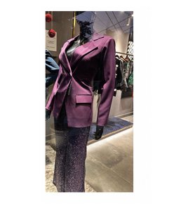 Conjunto de Blazer y Pantalones Casuales de Verano con Lentejuelas Glam, Acabado Brillante, Blazer Entallado y Pantalones a Juego, Diseño Elegante para Fiestas - Product Image 1