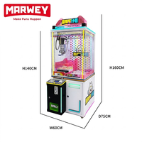 Machine de poussée de jetons à monnayeur avec éclairage LED et joystick pour les jeux de rédemption des centres de divertissement familial