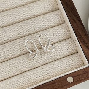 Dylam Simplicity Design 925 Sterling <b>Silver</b> Rhodium Plated Dainty Curve Geometric Jewelry <b>Stud</b> <b>Earrings</b> for Women Daily Dress up - Product Image 6