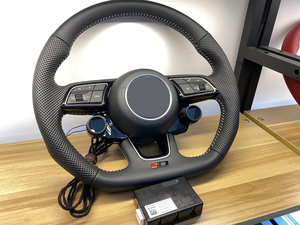 Volant en bois avec bouton LCD pour Audi Q3 Q5L Q7 E-tron 2019-2021 pour BOSCH Contrôle du bouton LCD du volant - Product Image 5