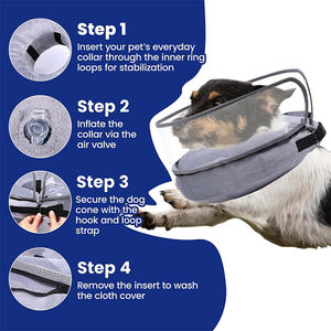 U559 Collier de chien gonflable surélevé souple personnalisé Bouclier transparent pour une protection supplémentaire Collier de récupération anti-léchage pour chien - Product Image 3