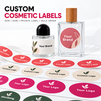 Label Perekat Kertas Kosmetik Kustom, Cetak Warna, Potong Presisi, Label Gulung Botol Kosmetik Matte