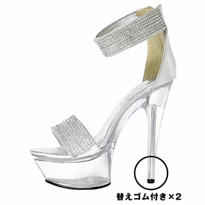 Stiletto trasparente 15 cm Pole Dance <span class=keywords><strong>tacchi</strong></span> alti <span class=keywords><strong>argento</strong></span> banchetto festa cristallo Club Striptease plateau sandali Leaky Toe - Product Image 3