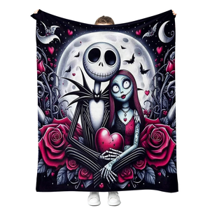 Nueva Manta con Estampado 3D <span class=keywords><strong>de</strong></span> Terror <span class=keywords><strong>de</strong></span> Halloween, Manta <span class=keywords><strong>de</strong></span> Pesadilla Antes <span class=keywords><strong>de</strong></span> Navidad, Mantas <span class=keywords><strong>de</strong></span> Franela Personalizadas Baratas - Product Image 2