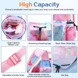 Free sample 2025 Summer New <b>Swim</b> <b>Bag</b> Dry Wet Separation <b>Waterproof</b> Beach Storage Backpack for Sports Equipment String Letter - Product Image 6