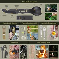 Cadeau pour lui : Kit de survie et d'équipement d'urgence 29 en 1, accessoires de camping pour le camping, la randonnée, la chasse et la pêche