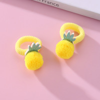 Vente chaude mignon dessin animé métal tissu pinces à cheveux ruban arcs ensemble doux ananas pompon bec de canard frange décorations enfants