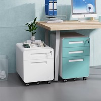 Meuble de rangement mobile en acier pour bureau, armoire de classement métallique mobile sous le bureau, meuble de rangement de bureau, armoire de classement