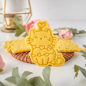 Nhựa Biscuit fondant Khuôn mèo hình Cookie embosser Ngày Valentine Cookie máy cắt tem cho nướng bánh - Product Image 3