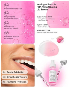 Custom 2-in-1 Lip Exfoliërende & Volumegevende Serum Verrijkt met PHA en Hyaluronzuur voor Zachte, Soepele Exfoliërende Roze Lippen Serum - Product Image 2