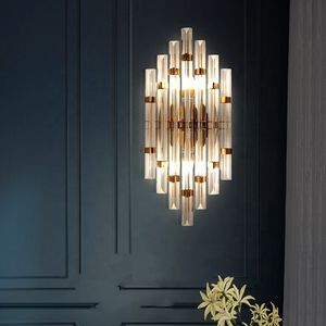 Nueva Llegada Venta Caliente Nórdico Decorativo Contemporáneo Casa Decoración Villa Cristal Moderna Lámpara de Pared - Product Image 1