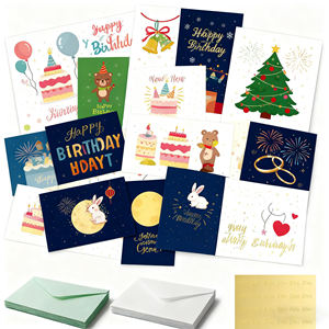 Venta al por mayor personalizado creativo Feliz cumpleaños Año Nuevo Navidad Hanukkah <span class=keywords><strong>bendición</strong></span> juego de tarjetas de felicitación gracias tarjetas con sobres - Product Image 2