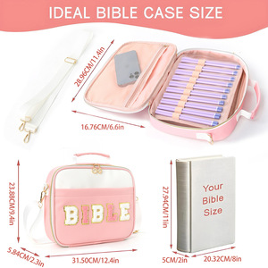 Bolso multifuncional para Biblia con bordado de letras para mujer, adecuado para niñas y mujeres, almacenamiento diario, para participar en actividades de adoración - Product Image 5