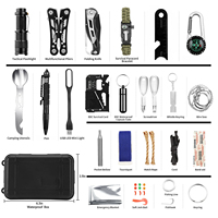 JELOCAMP Ensemble d'outils de survie tactique 60 pièces & Kit de survie d'urgence en plein air pour le camping, les aventures en pleine nature et les situations SOS
