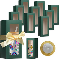 Boîte cadeau transparente personnalisée avec logo imprimé en couleur et ruban pour l'exposition de verres à boire de 12 oz, 16 oz, 20 oz