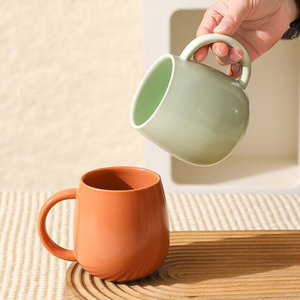 Tazza in Ceramica Opaca Stile Nordico Color Macaron, Minimalista e Arrotondata, per <span class=keywords><strong>Caffè</strong></span> e Tè, per Casa e Ufficio - Product Image 3