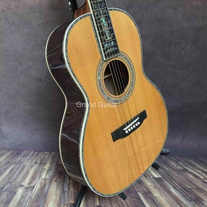 Custom 5A Full Cedar <strong>Wood</strong> OOO45 Mold Abalone <strong>Inlaid</strong> with Black Fingerboard and SOLID ROSEWOOD BACK SIDE Acoustic Guitar - Product Image 4