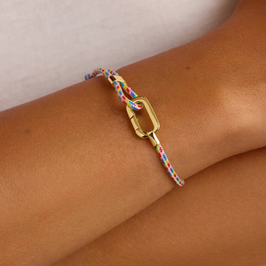 Pulsera Azul Marino con Cierre de Mosquetón Chapado en Oro, Estilo Deportivo Casual Unisex, Pulsera de Paracord - Product Image 2