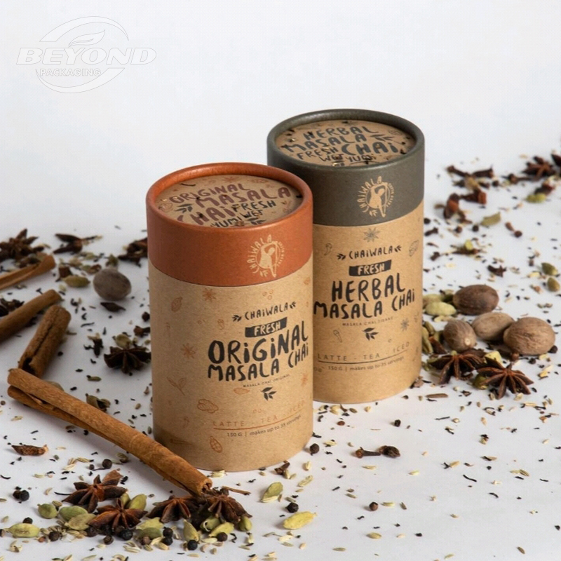Wholesale Recyclable Cardboard Kraft Paper Packaging Tube Round Paper Tube Herbal Tea Packaging Paper Tube With Logo