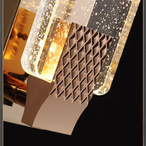 Tempat lilin dinding LED Modern, lampu kamar tidur, toko lobi Hotel, temperatur 3 warna dengan kristal gelembung - Product Image 5