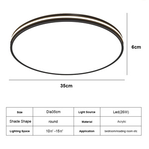 Plafonniers LED circulaires 26W, luminaires de plafond modernes et simples en acrylique, pour la maison, la salle à manger, le salon - Product Image 6