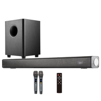 Sistema de Sonido Envolvente Samtronic de 150W para el Hogar, con Micrófono Inalámbrico y Barra de Sonido con Columna