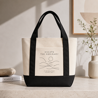 Sac fourre-tout en toile avec poche avant, imprimé vintage, sac de courses réutilisable pour le travail, les pique-niques et l'usage quotidien