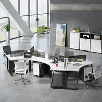 Vente directe d'usine Mobilier de bureau moderne Poste de travail modulaire pour 6 personnes Cloison de bureau