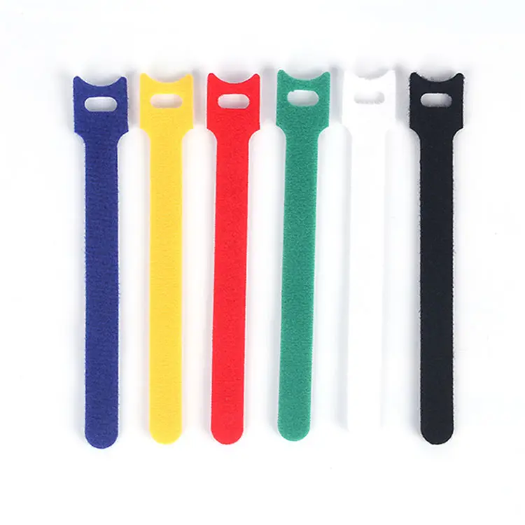 2024 Reusable and black Hook and loop adjustable printed Cable Ties Binding Use Hook And Loop Cable battery Straps