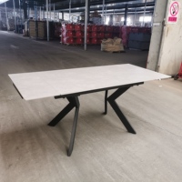 Ensemble de table à manger extensible de conception nordique Rectangle carré simple 2-4 chaises dessus en pierre frittée en céramique pour la cuisine pour les hôtels