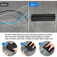 Protector de Cables Autoadhesivo para Alfombras, Correa de Gancho y Bucle Cortable, Protector de Cables para el Hogar y la Oficina, Organizador de Cables