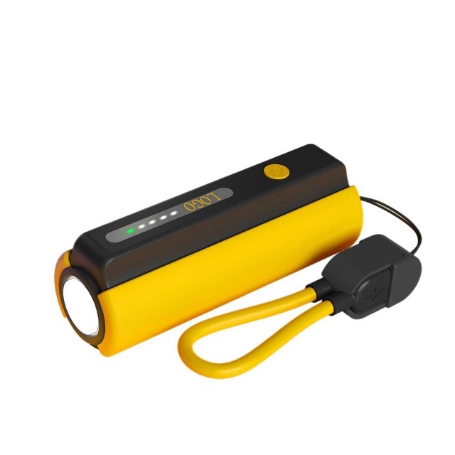 Power Bank with Flashlight 5000mAh Portable Charger Built-in Cable Mini Emergency Light Outdoor Camping Power Supply